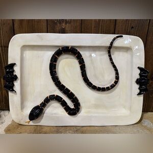 Department 56 Black and Orange Snake Tray
